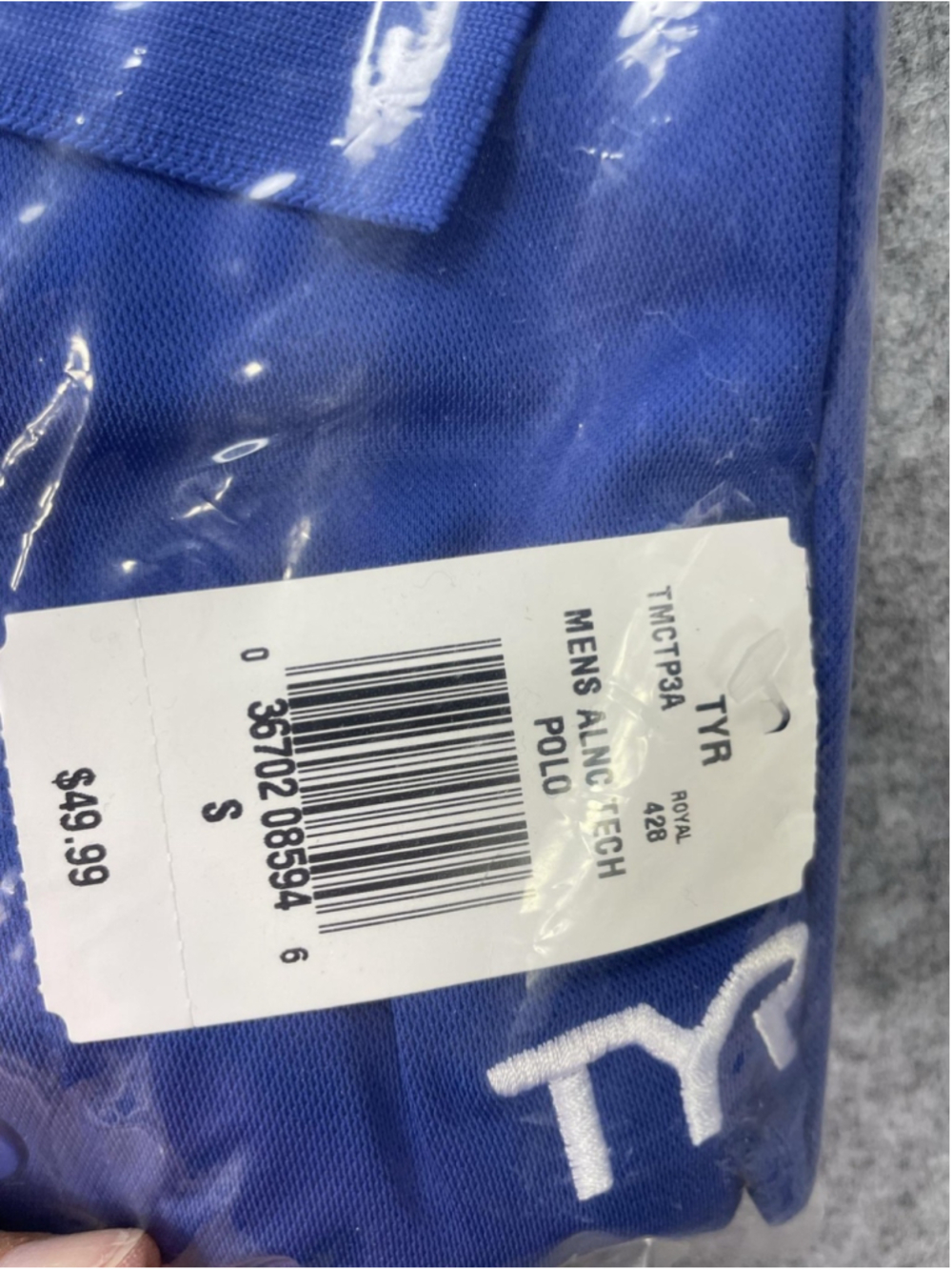 USA Water Polo Shirt Mens Small Blue TYR Tech Polo Royal Embroidered Logo - Picture 3 of 7